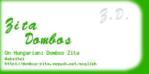 zita dombos business card